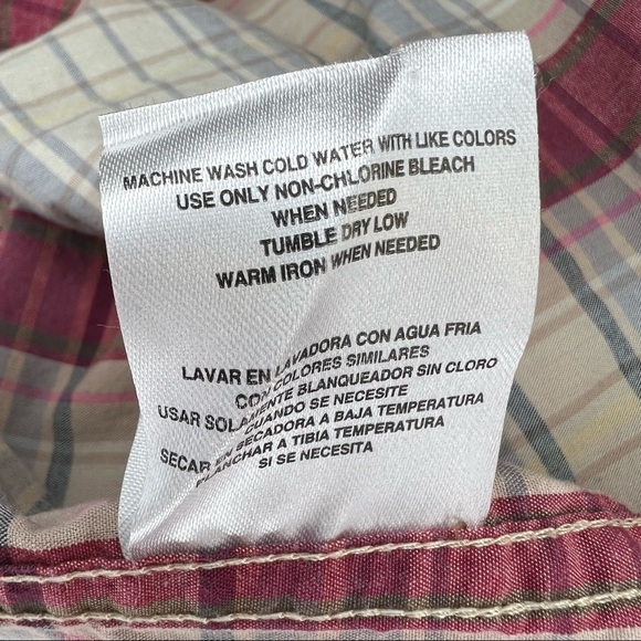 Men’s Large Boston Traders Beige Plaid Long Sleeve Cotton Button Down Shirt - Picture 9 of 10